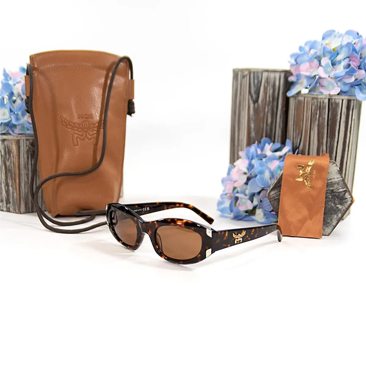 Mcm MW0006 Havana Brown Tortoise Logo Acrylic Gradient Sunglasses Case