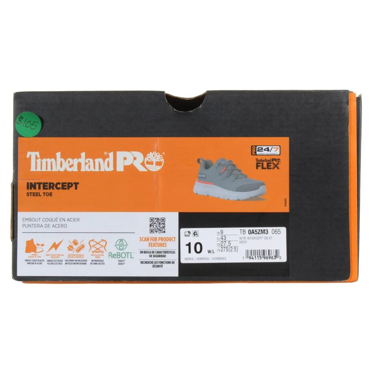 Timberland shoes - Timberland Pro® Intercept Steel Safety Toe - A5ZM3 - Grey, Red (UPC: 194115969632) 3