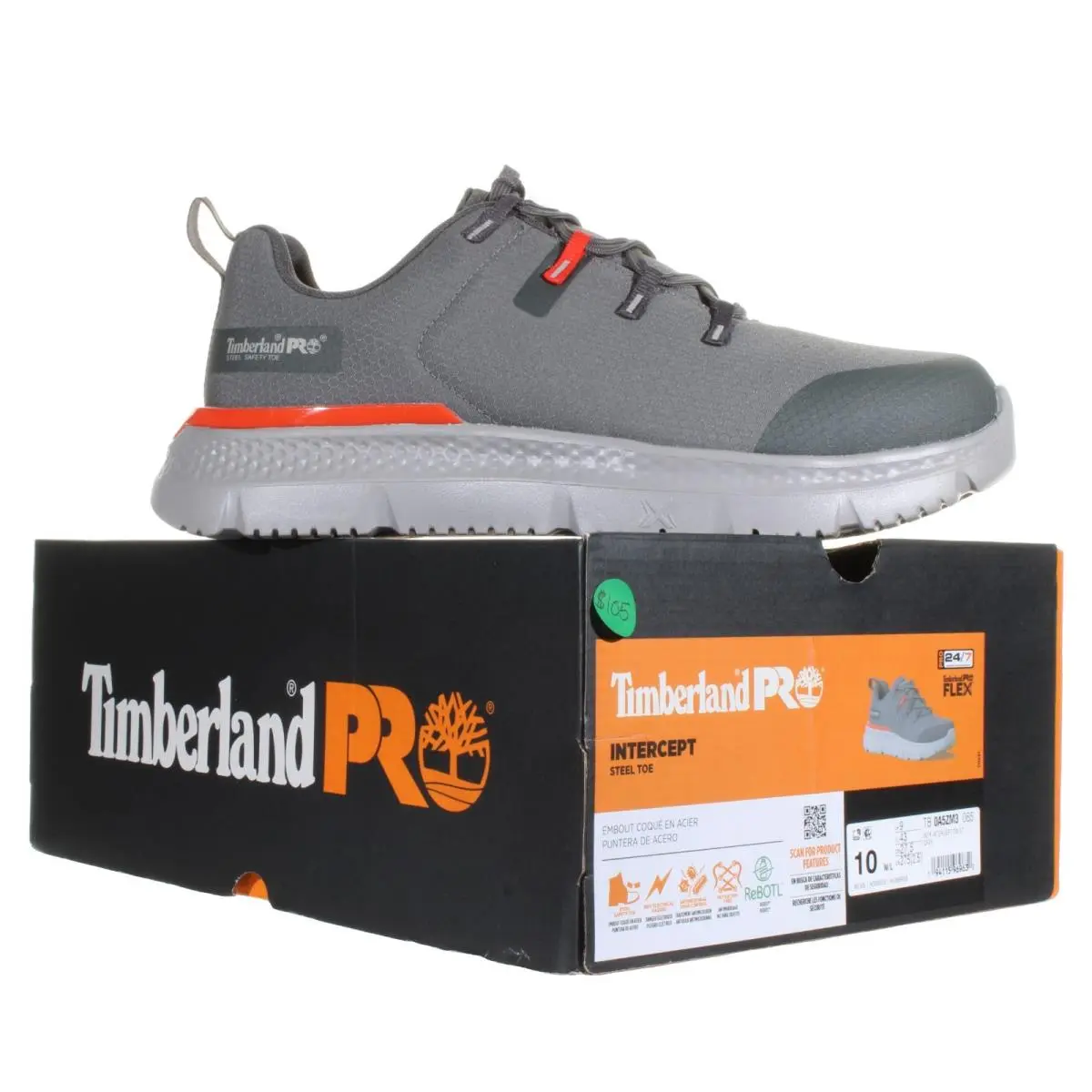 Timberland shoes - Timberland Pro® Intercept Steel Safety Toe - A5ZM3 - Grey, Red (UPC: 194115969632) 5