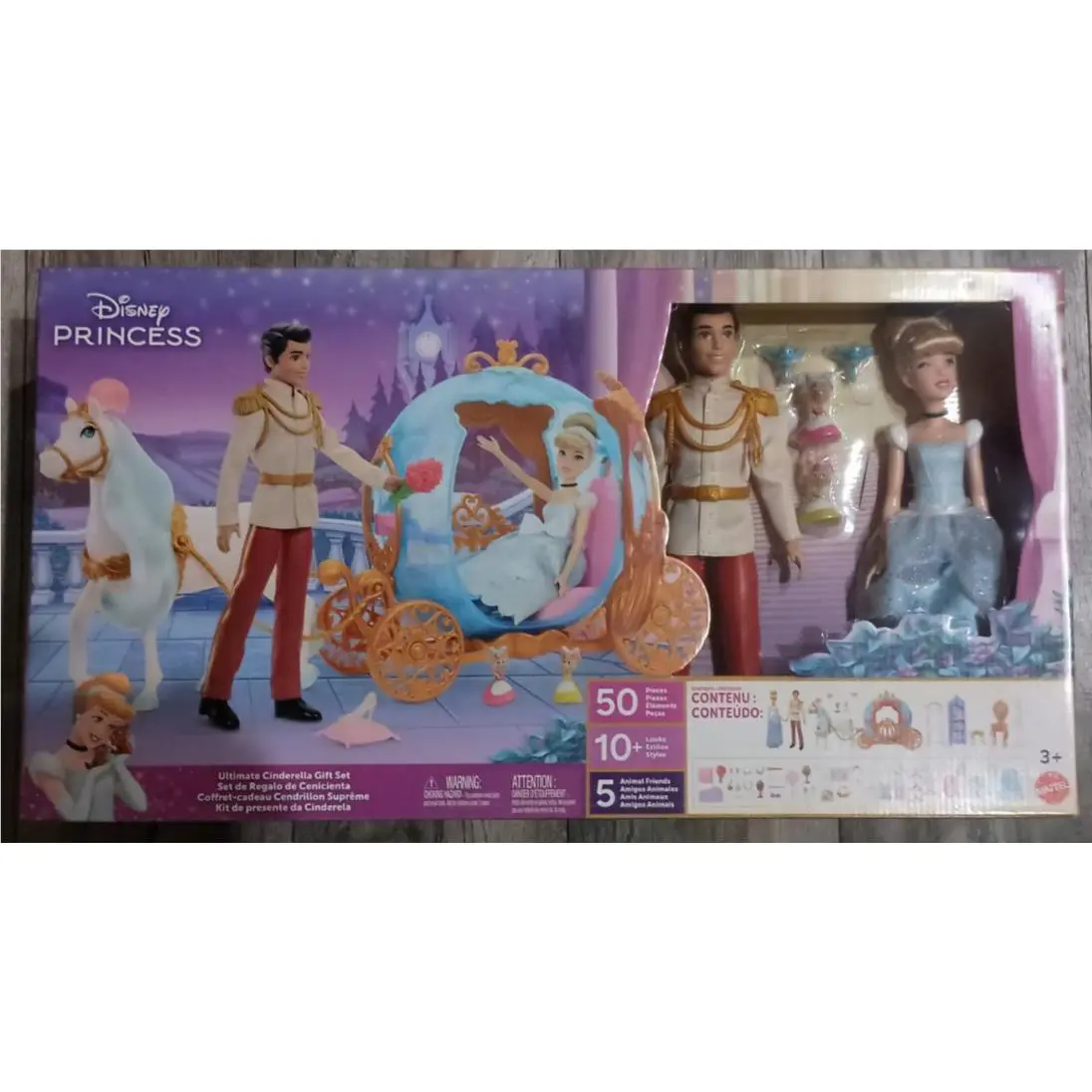 Disney Princess Cinderella Ultimate Gift Set Carriage Horse Doll Prince