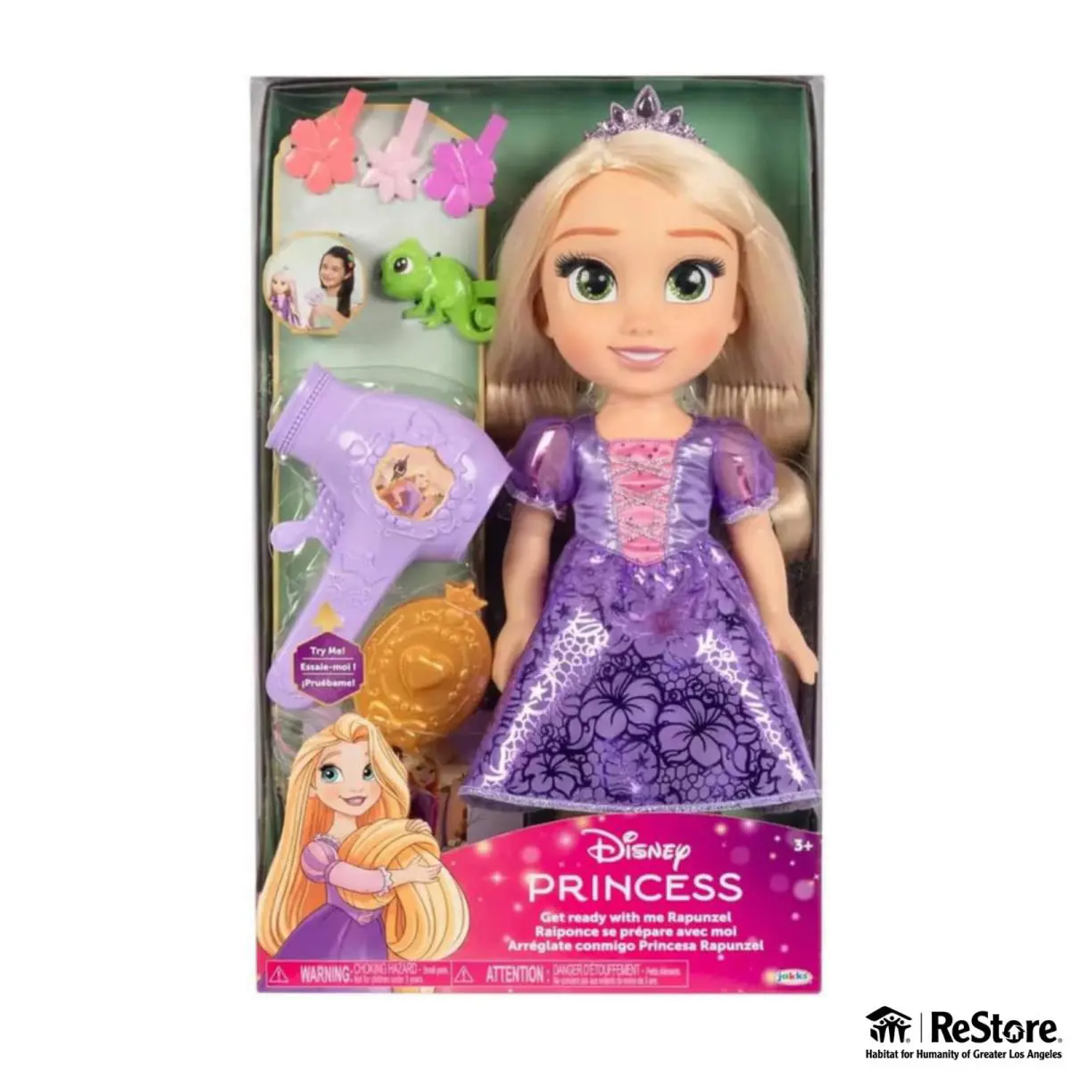 Disney Princess Rapunzel Hair Care Set Toddler Doll Dryer Hair Brush Accessories