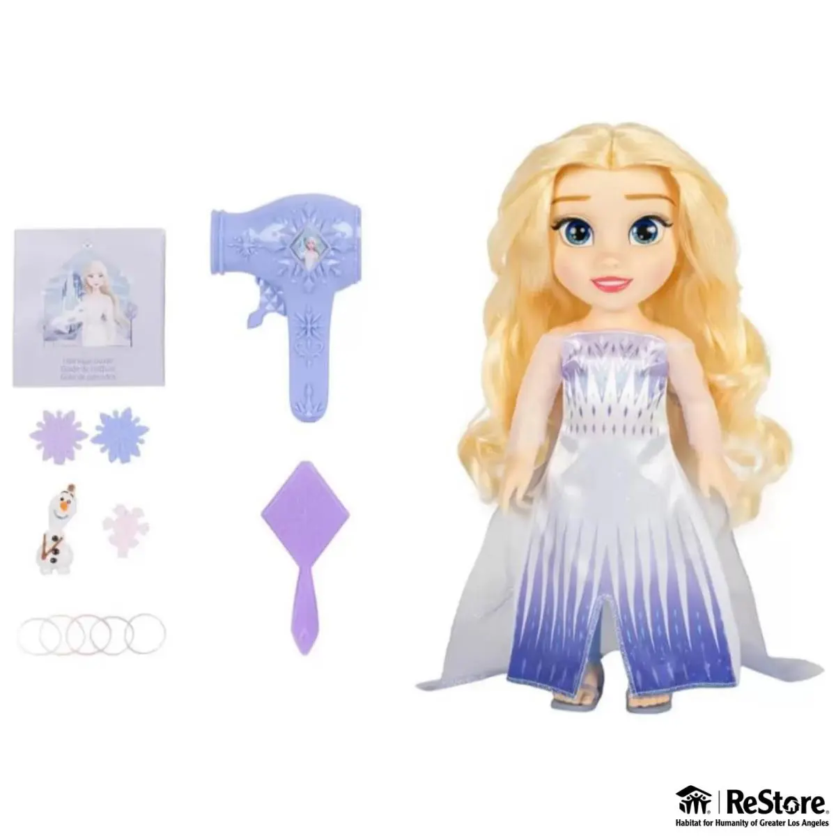 Disney Princess Frozen Get Ready with Me Large Doll and Hair Play Set-elsa