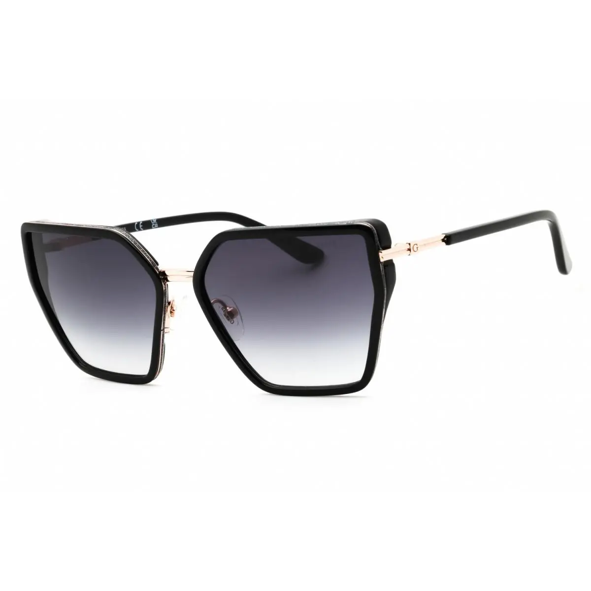 GU00146 01B Shiny Black/smoke Gradient 59-16-135 Sunglasses by Guess