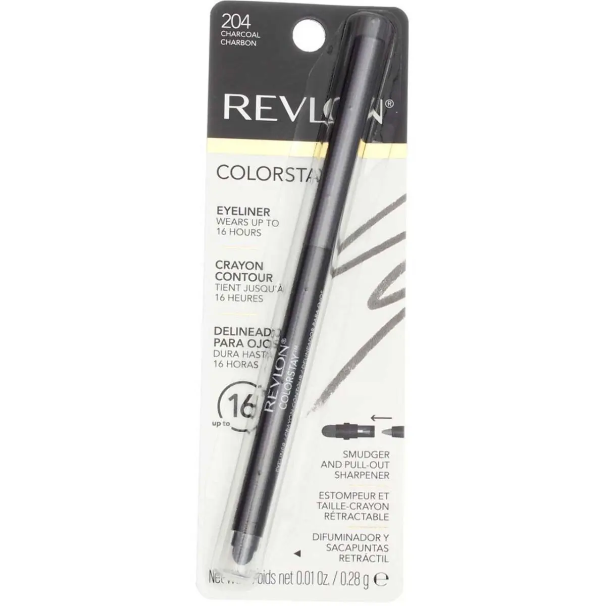 4 Pack Revlon Colorstay Waterproof Eyeliner Charcoal 204 0.01 oz