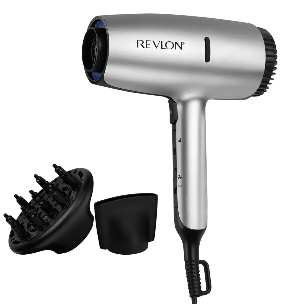 Revlon Dry Max Hair Dryer 1875W Silver Ionic Ceramic with Diffuser