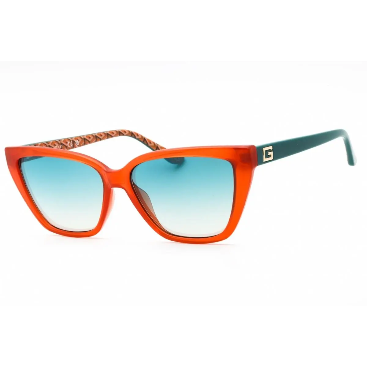 GU7919 44X Transparent Orange/blue Mirror 58-15-140 Sunglasses by Guess