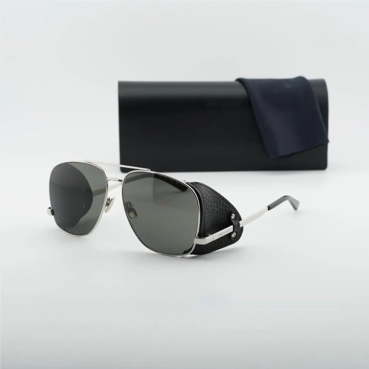 Saint Laurent SL 653 Leon Leather Spoiler 002 Silver/black/grey by Yves Saint Laurent