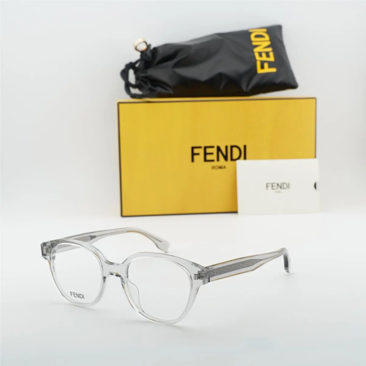 FE50029I 020 Transparent Light Grey 51mm Eyeglasses by Fendi