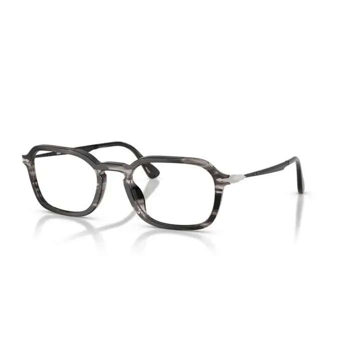 Persol 0PO3381V 1238 - Striped Black Grey/clear Lens 52mm Men`s Eyeglasses