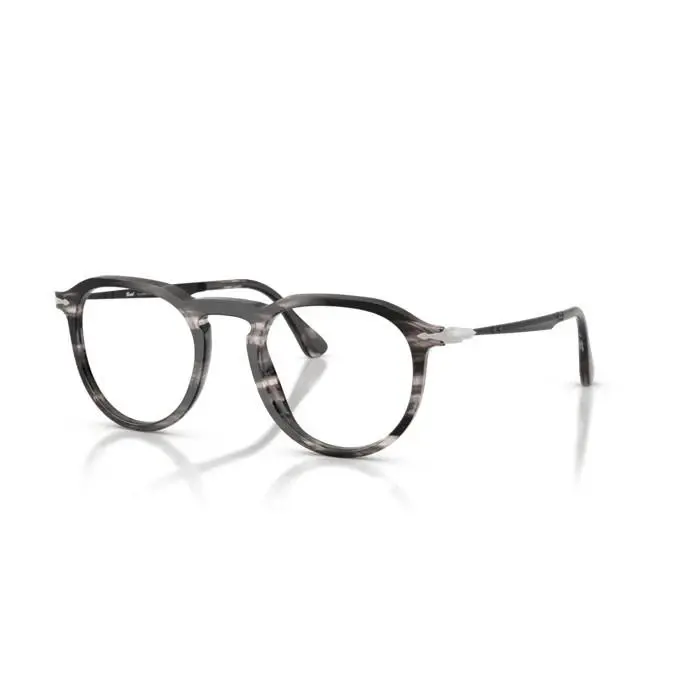 Persol 0PO3387V Pier 1238 - Striped Black Grey/clear 49mm Men`s Eyeglasses