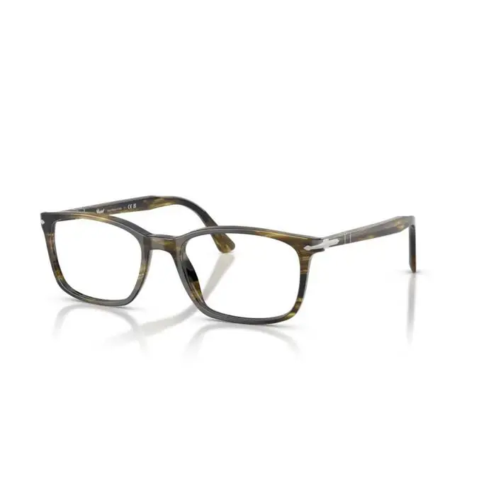 Persol 0PO3189V 1237 - Striped Black Olive Green/clear 53mm Men`s Eyeglasses