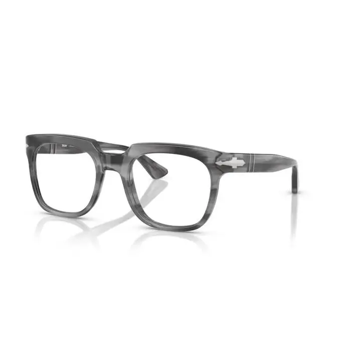 0PO3325V 1192 - Striped Grey/clear Lens 50mm Men`s Eyeglasses by Persol