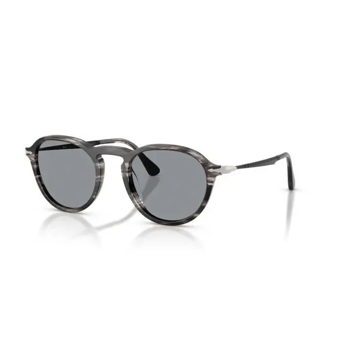 Persol 0PO3383S 1238R5 Striped Black Grey Men`s Sunglasses