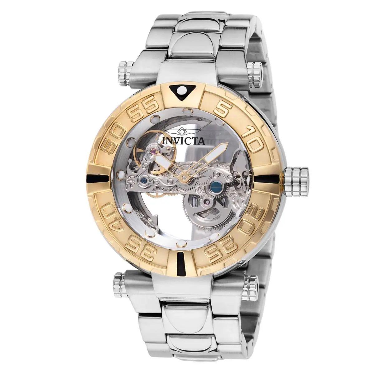 Invicta Men`s Automatic Skeleton Watch with Two-tone Stainless Steel Band