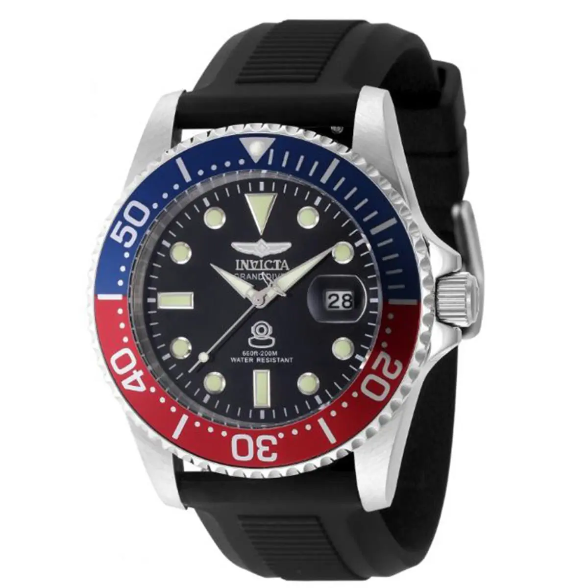 Invicta Men`s 48215 Pro Diver Quartz 3 Hand Black Dial Watch