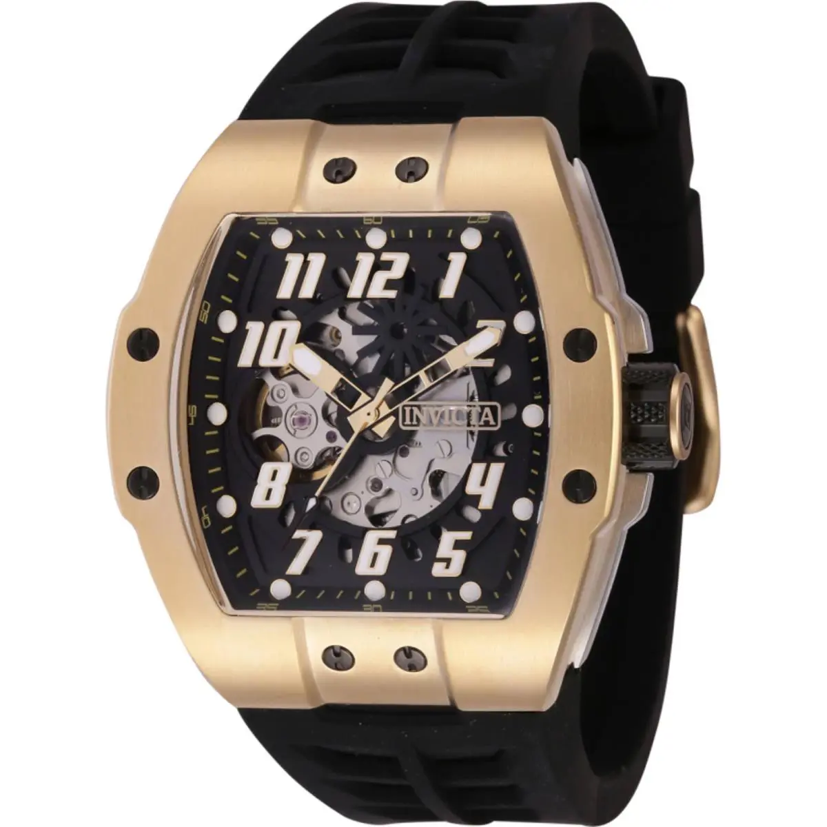 Invicta Men`s Watch S1 Rally Automatic Skeleton Dial Black Silicone Strap 44892