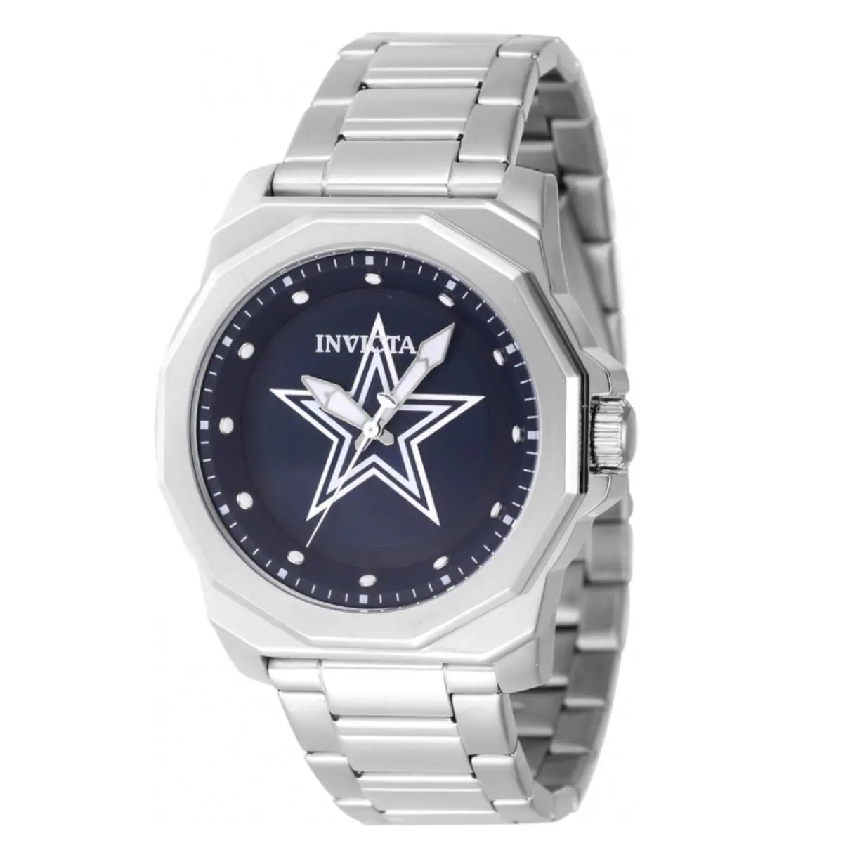 Invicta Nfl Dallas Cowboys Men`s 42mm Blue Dial Stainless Quartz Watch 47920