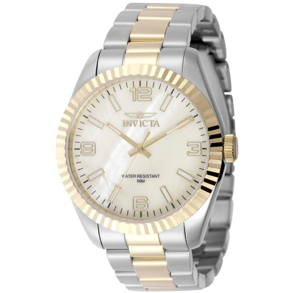 Invicta Men`s Watch Specialty Quartz Gold Tone Mother of Pearl Dial 50130