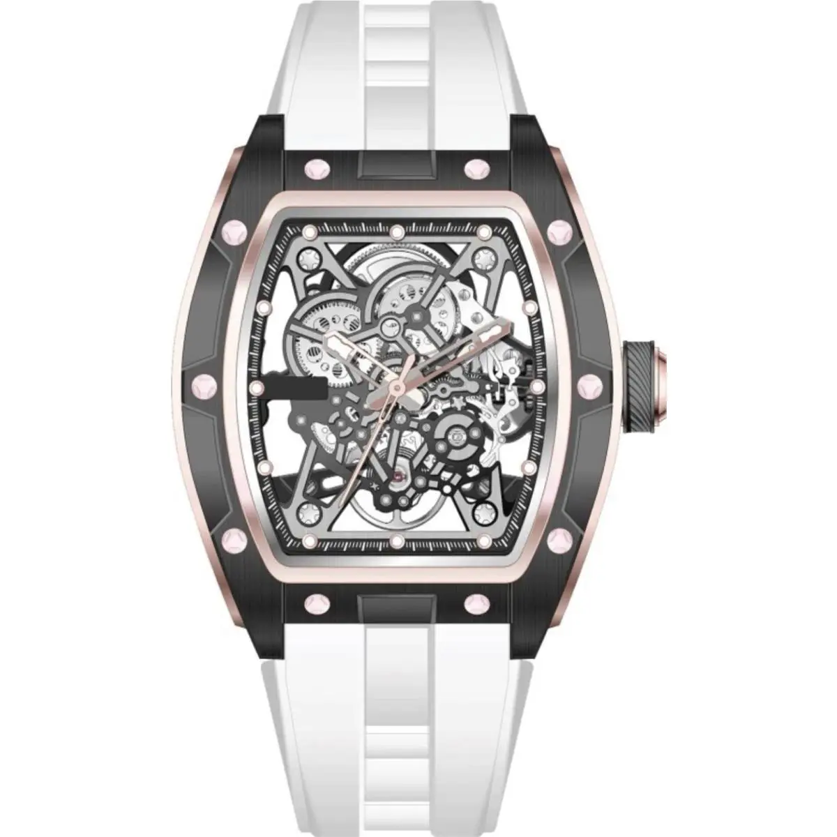 Invicta S1 Rally Automatic Men’s Watch Skeleton Dial White Band 69524