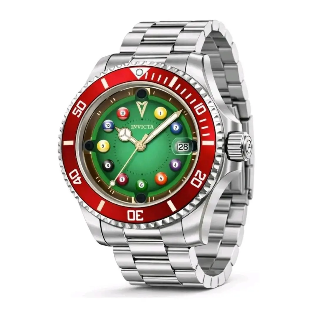 Invicta Pro Diver 40mm House of Cards Green Dial Watch Steel Quartz 50523