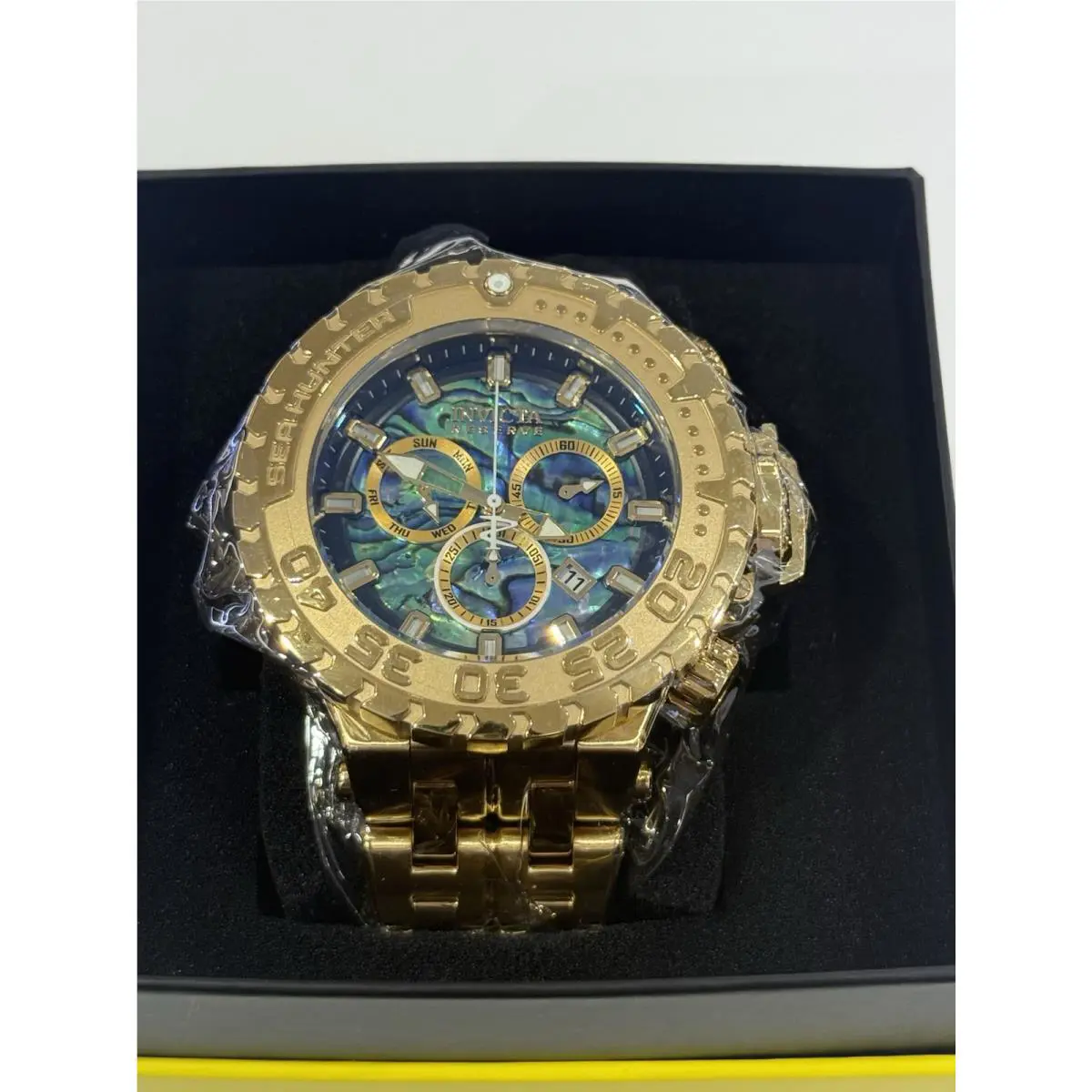 Invicta Reserve Sea Hunter Swiss Movement Men`s Watch with Abalone Dial 57mm￼