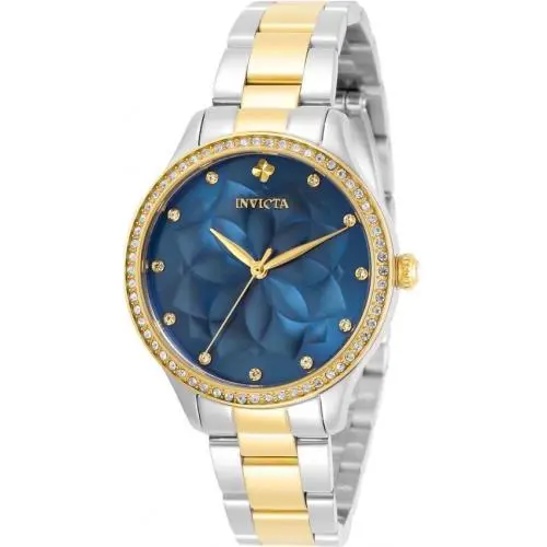 Invicta Wildflower Lady Blue Dial Two-tone Quartz 35mm Watch Model 30719