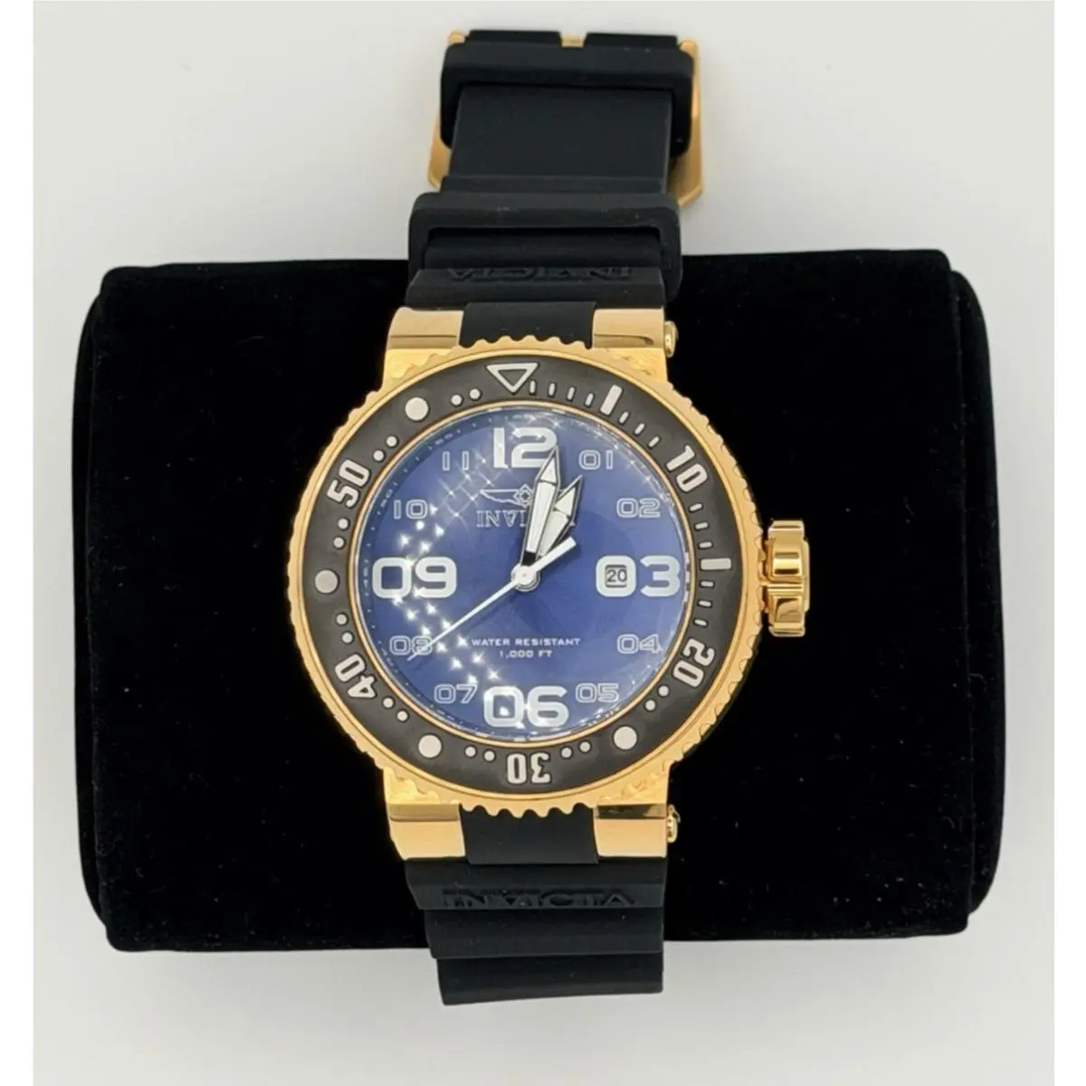 Invicta Pro Diver Scuba Pro Men`s Watch Black Bezel Band Blue Dail 21521