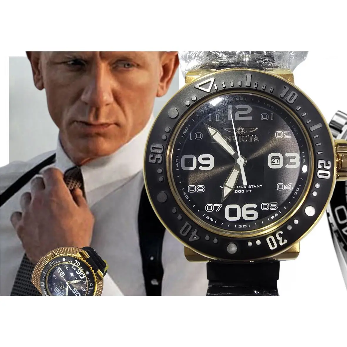 Invicta Men`s Watch Pro Diver 300M 1000FT Wt. Model 21521 Swiss Qz Men`s New