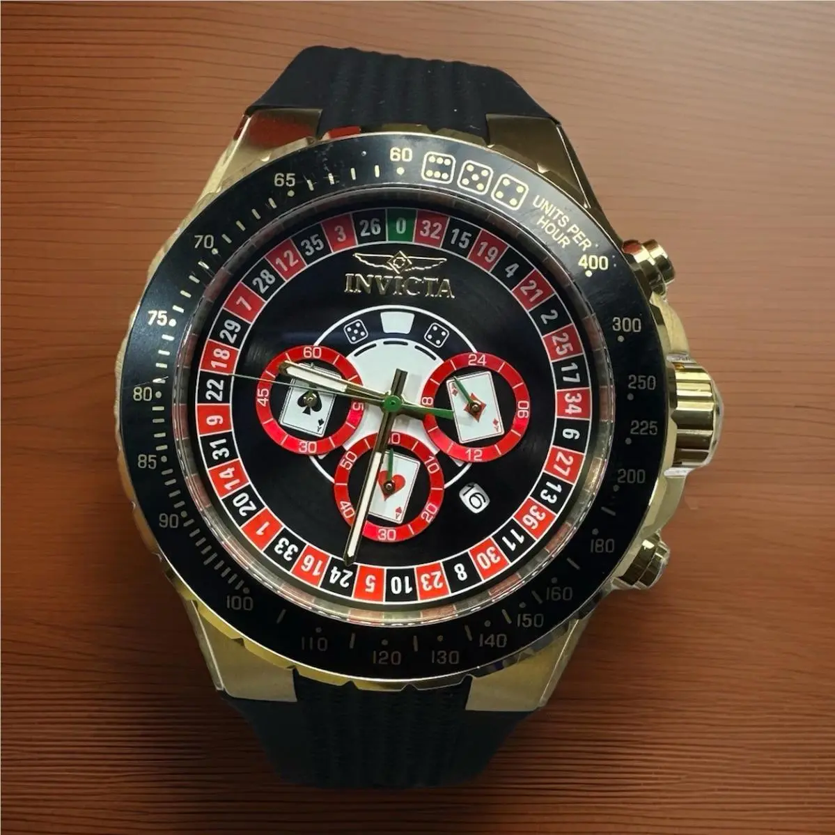 Invicta Aviator Monte Carlo Watch Men 50mm Chronograph Roulette Dial Casino Gold