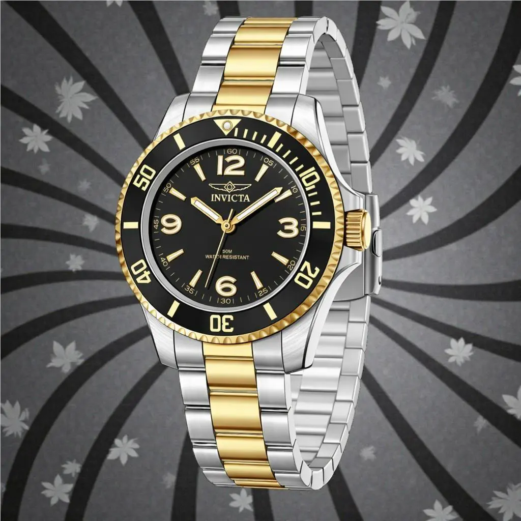 Invicta 69477 Men’s Two Tone Watch Specialty 40mm Black Dial Stainless Steel