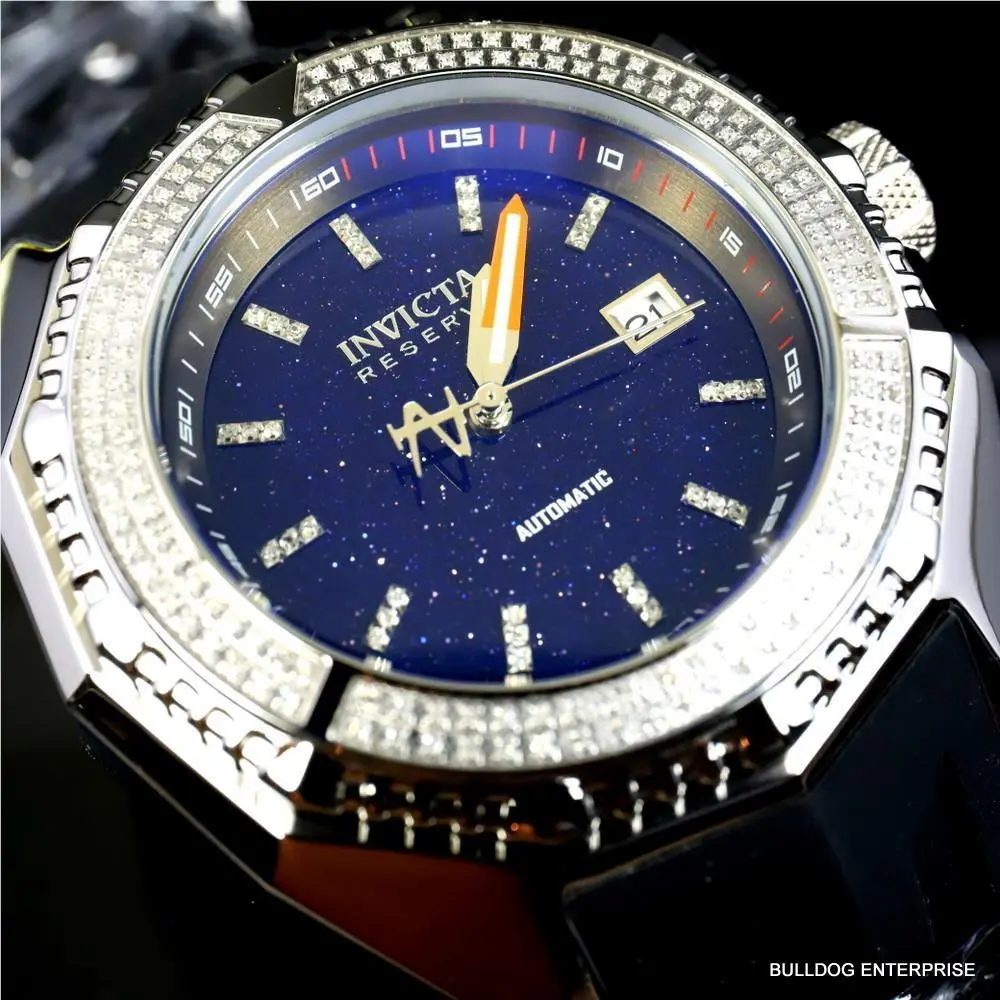 Invicta Reserve .74 Ctw Diamond Blue Sandstone Automatic 55mm Watch
