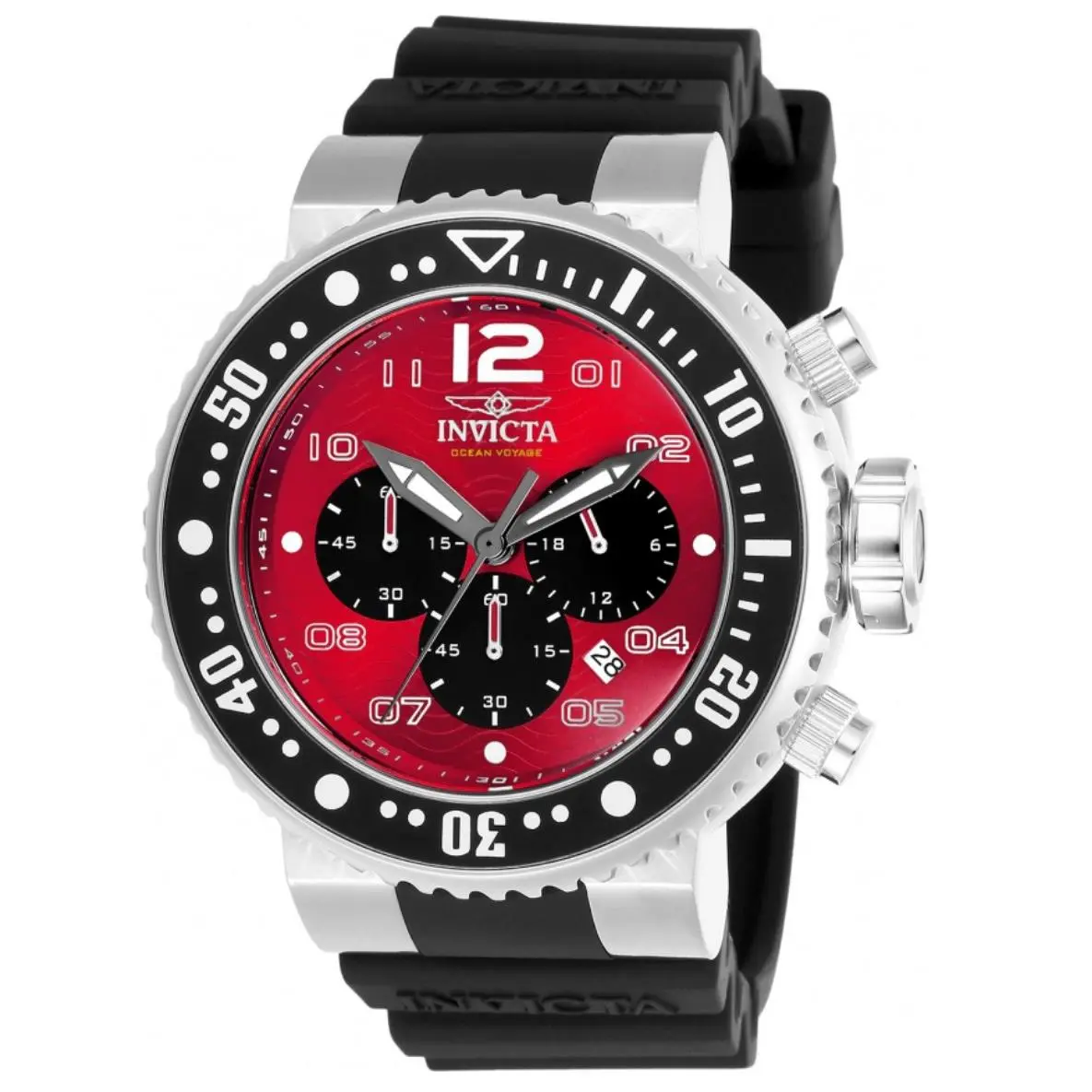 Pro Diver Ocean Voyage Firestorm Men`s 52mm Red Dial Chrono Watch 26734 by Invicta