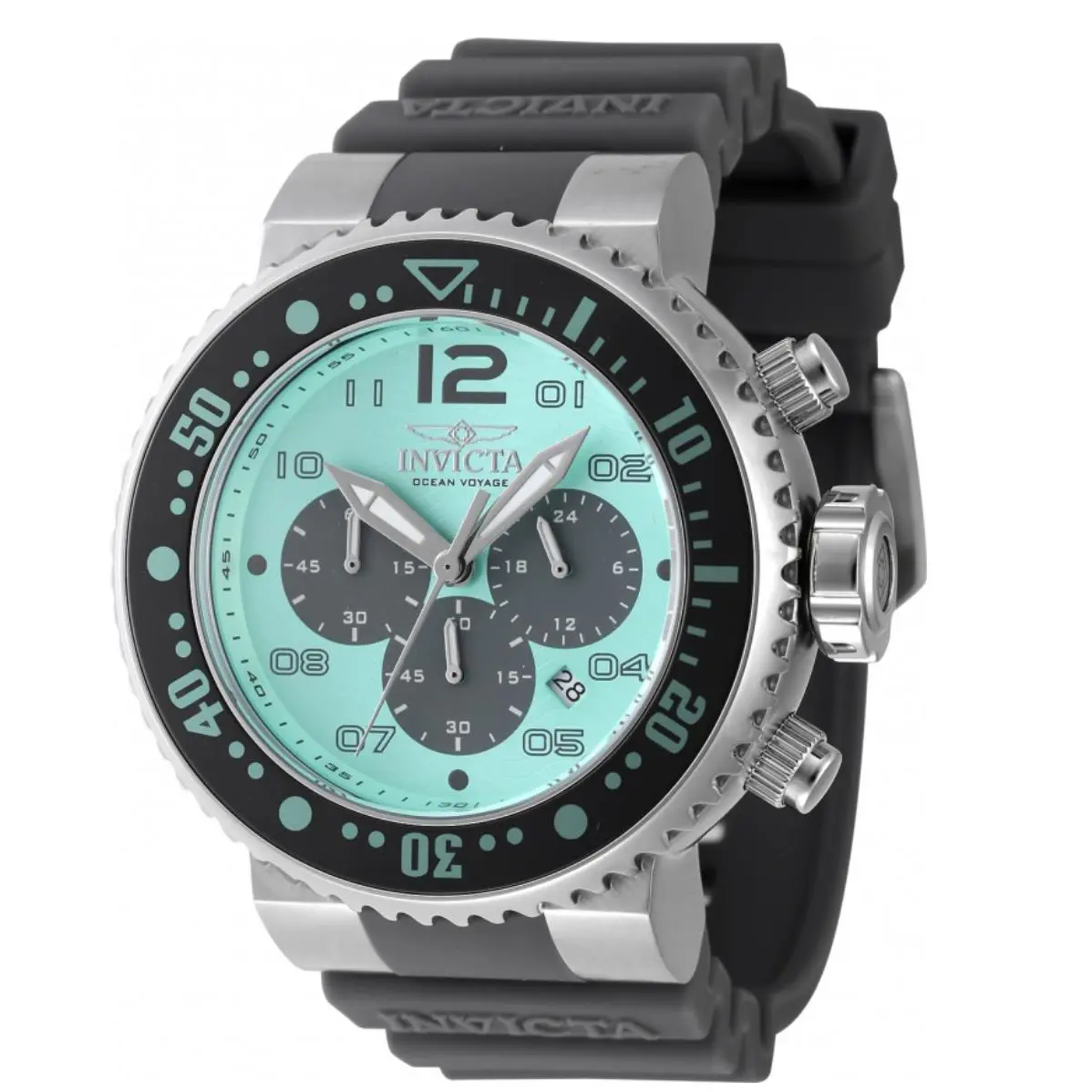 Invicta Pro Diver Ocean Voyage Firestorm Men`s 52mm Red Dial Chrono Watch 26734 - Dial: Red, White, Band: Black, Bezel: Black, Gray, Silver