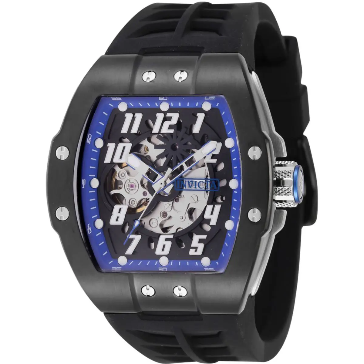 Invicta Men`s Watch S1 Rally Automatic Blue and Black Skeleton Dial Strap 44894