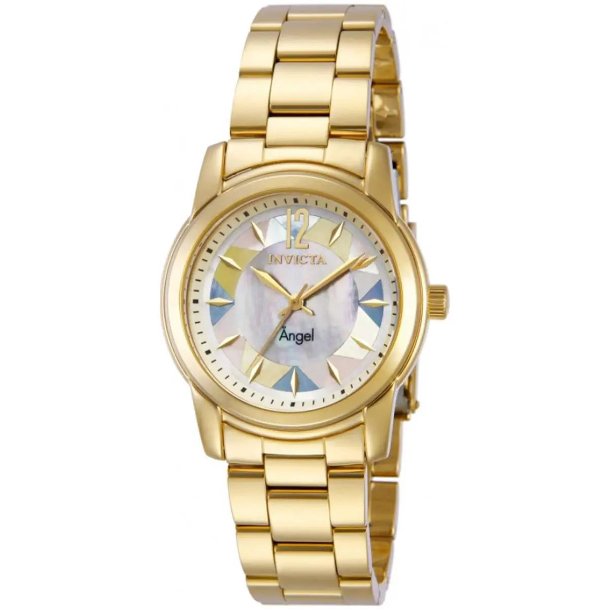 Invicta Womens Angel Mosaic Mop Dial Stainless Steel Bracelet Watch 12627