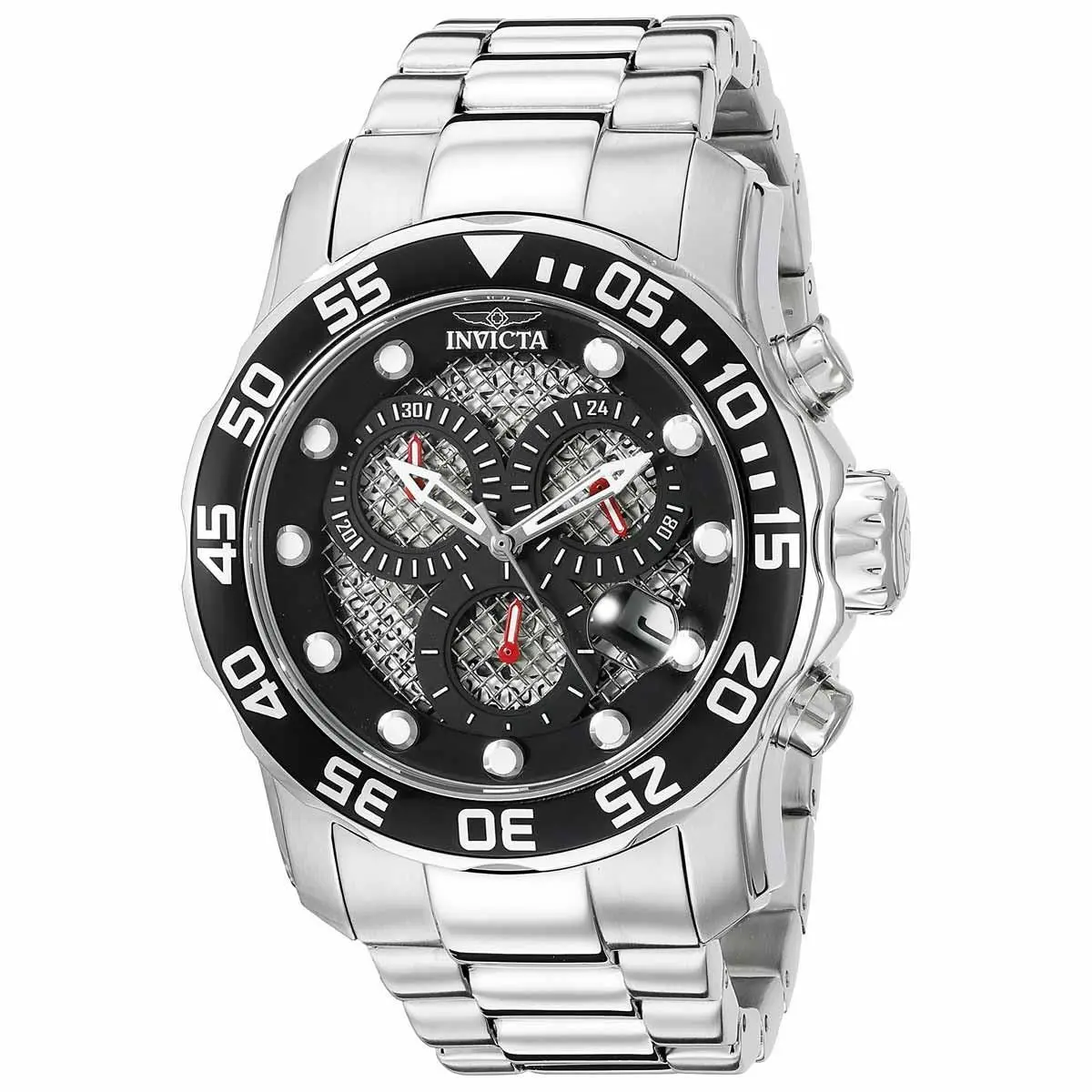 Men`s Watch Pro Diver Chrono Black Dial Stainless Steel Bracelet 19836 by Invicta