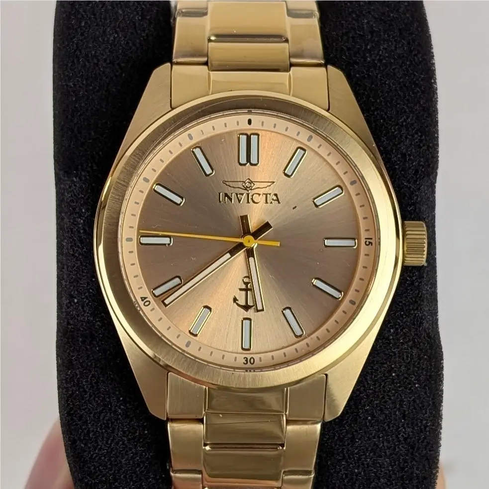 Invicta Men`s 41mm Quartz Watch Gold Tone Stainless Steel SS Anchor 49990