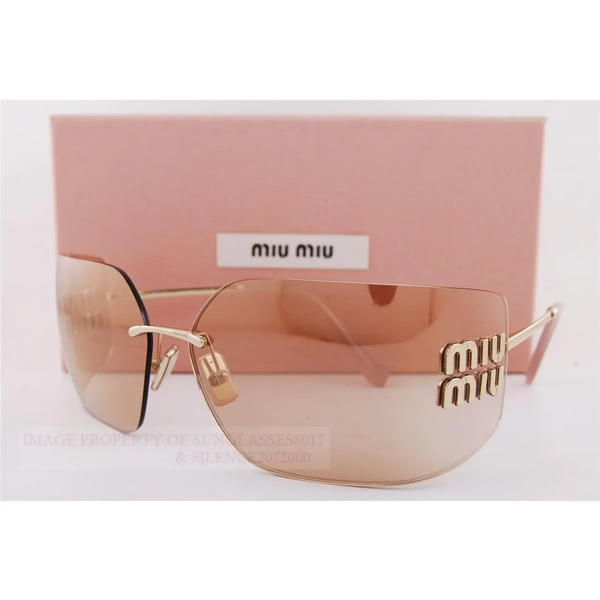 Sunglasses MU 54YS ZVN/20F Gold/pink Mirror For Women by Miu Miu