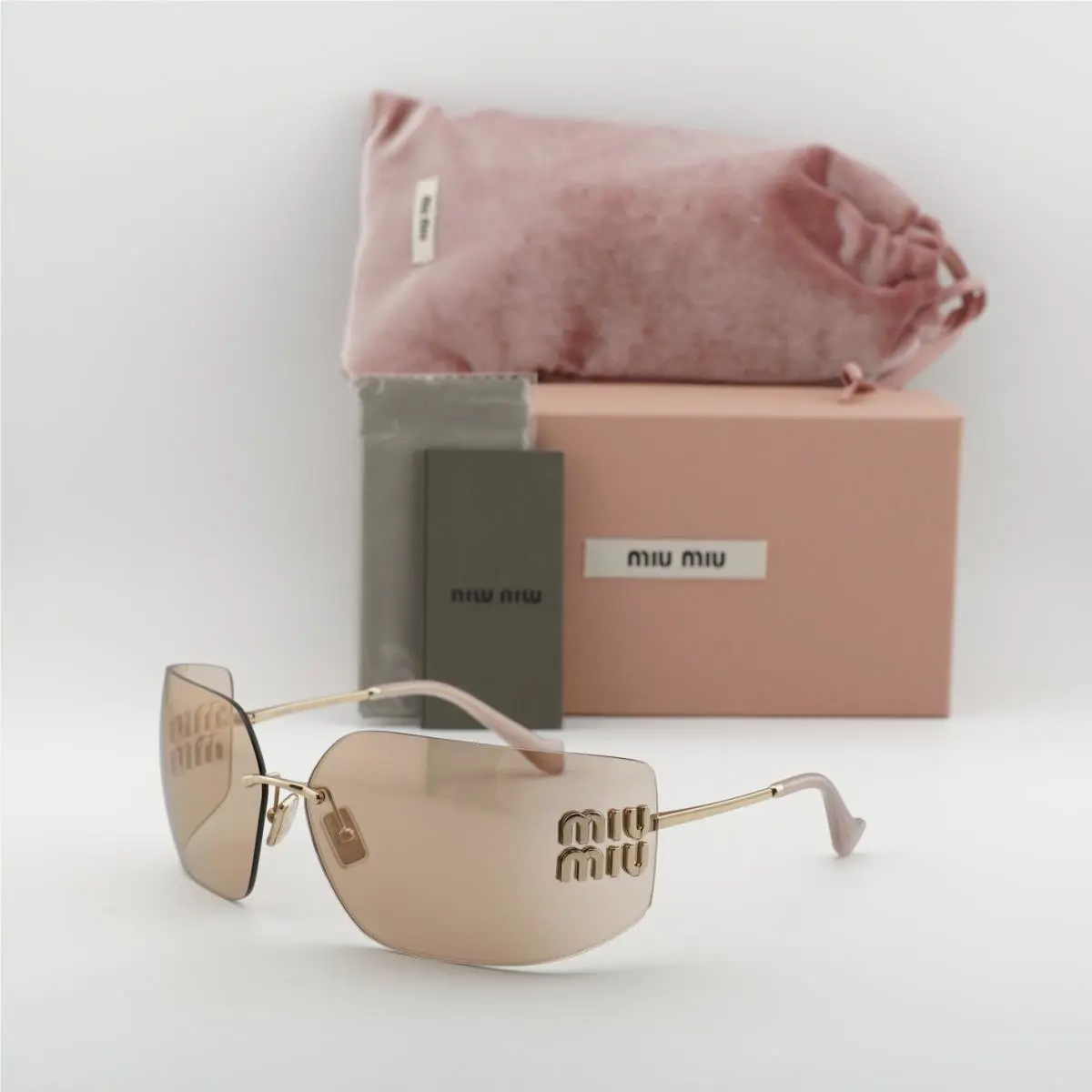 Miu Miu Sunglasses MU 54YS ZVN/20F Gold/pink Mirror For Women