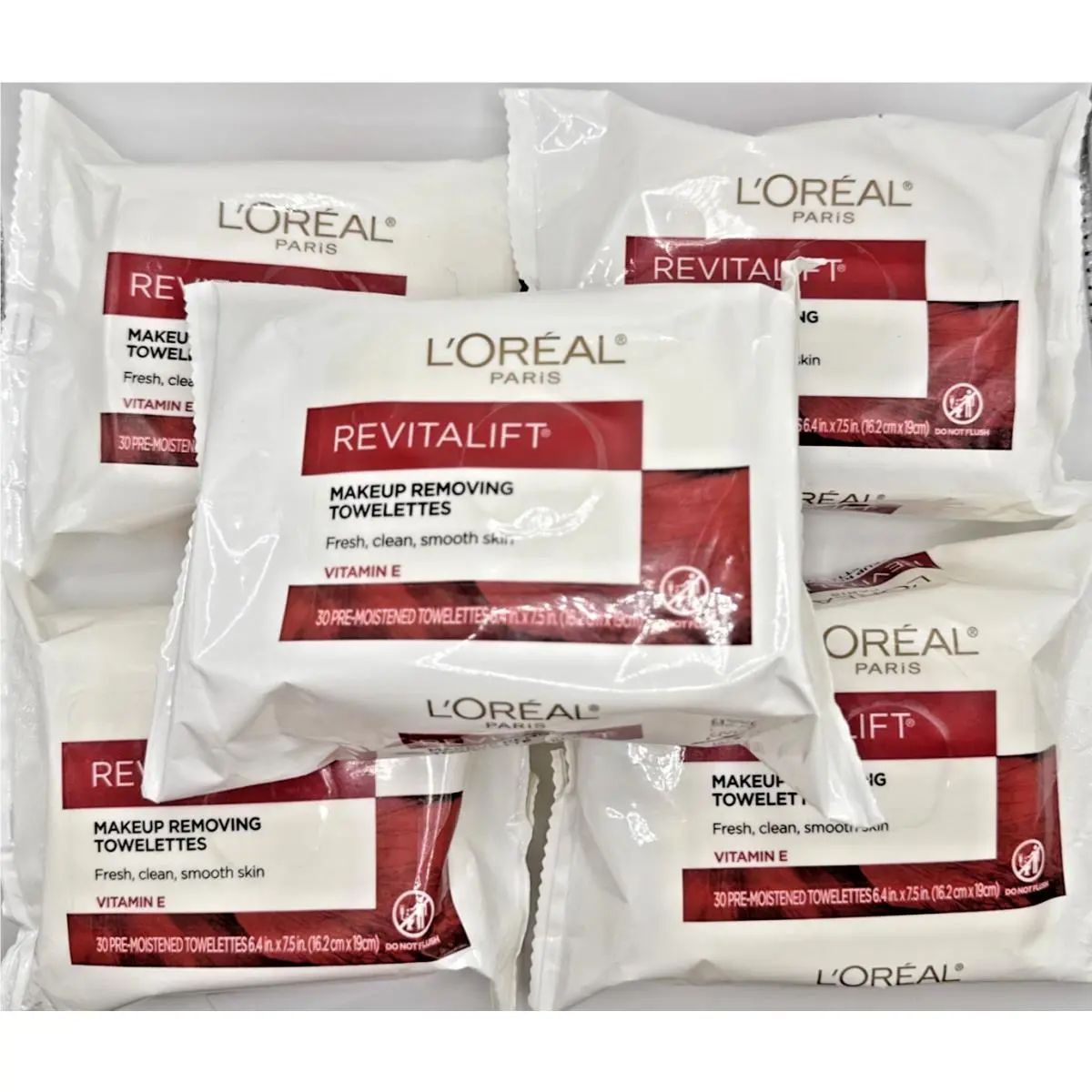 5x L`oreal Revitalift Makeup Removing Towelettes 30 ct