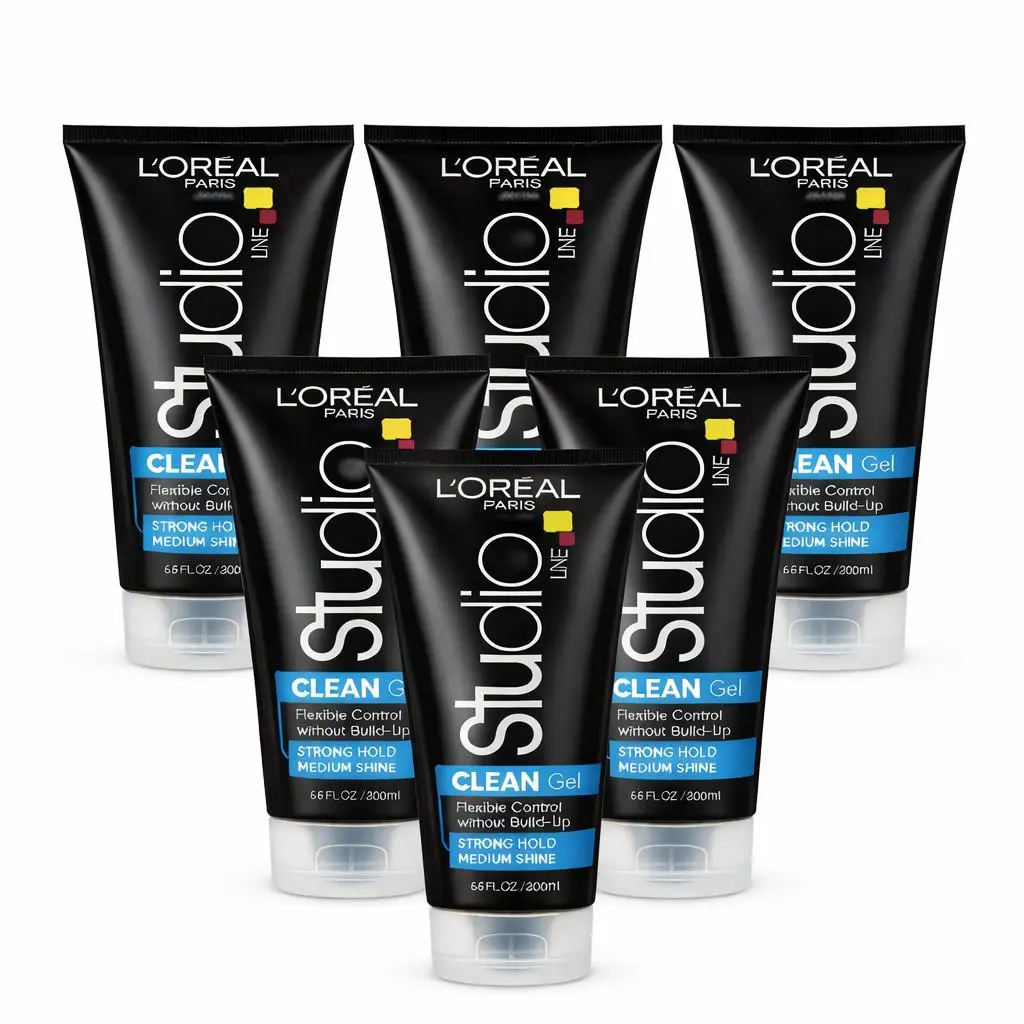 6 Pack L`oreal Paris Studio Line Clear Minded Clean Gel Strong Hold 6.8 oz