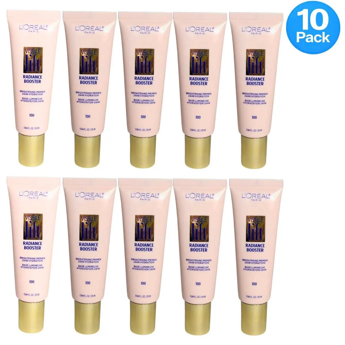 L`oréal Visible Lift Radiance Booster Primer 0.84oz - 10 Pack