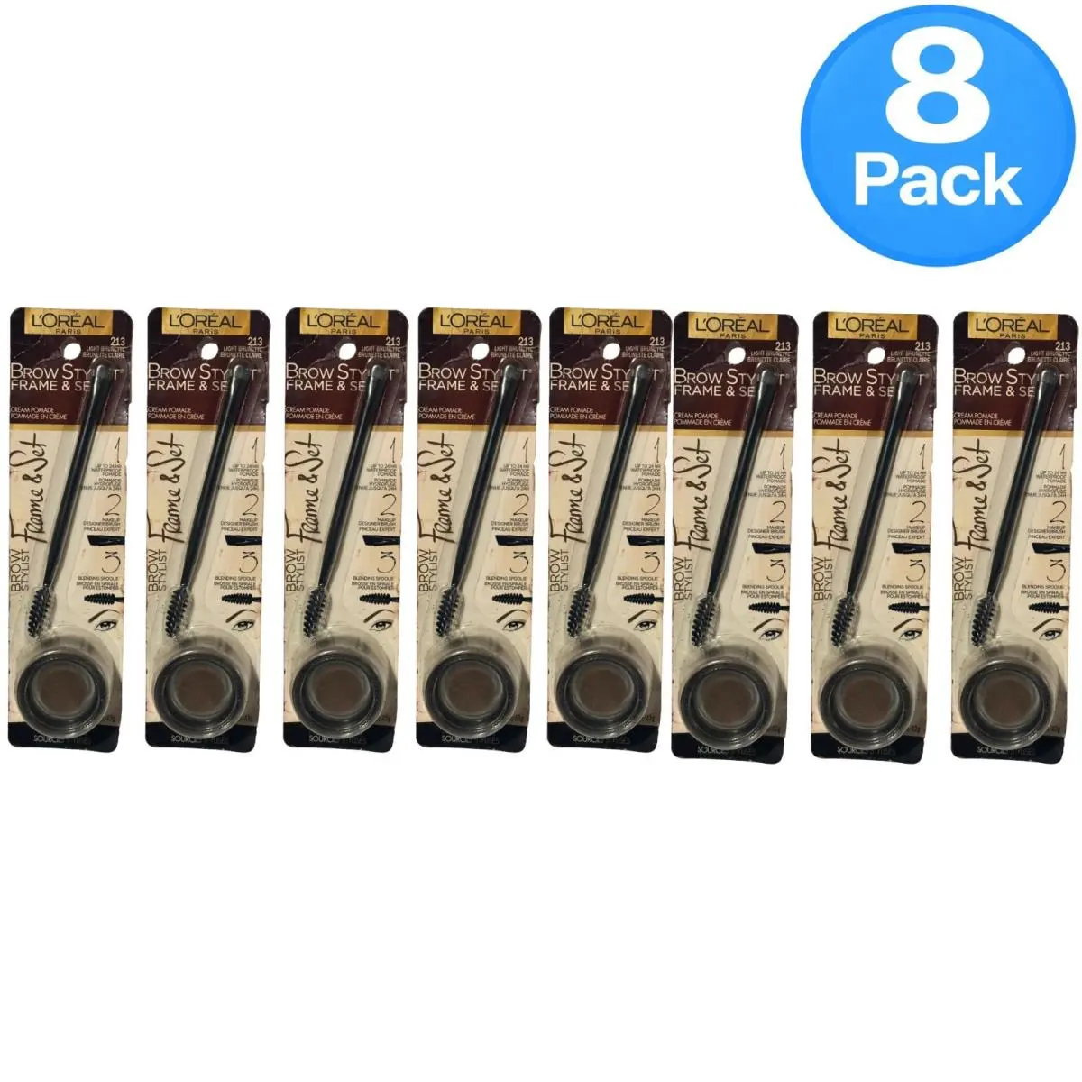 L`oréal L’oreal Brow Stylist Frame Set Pomade 213 Light Brunette 8 Pack –