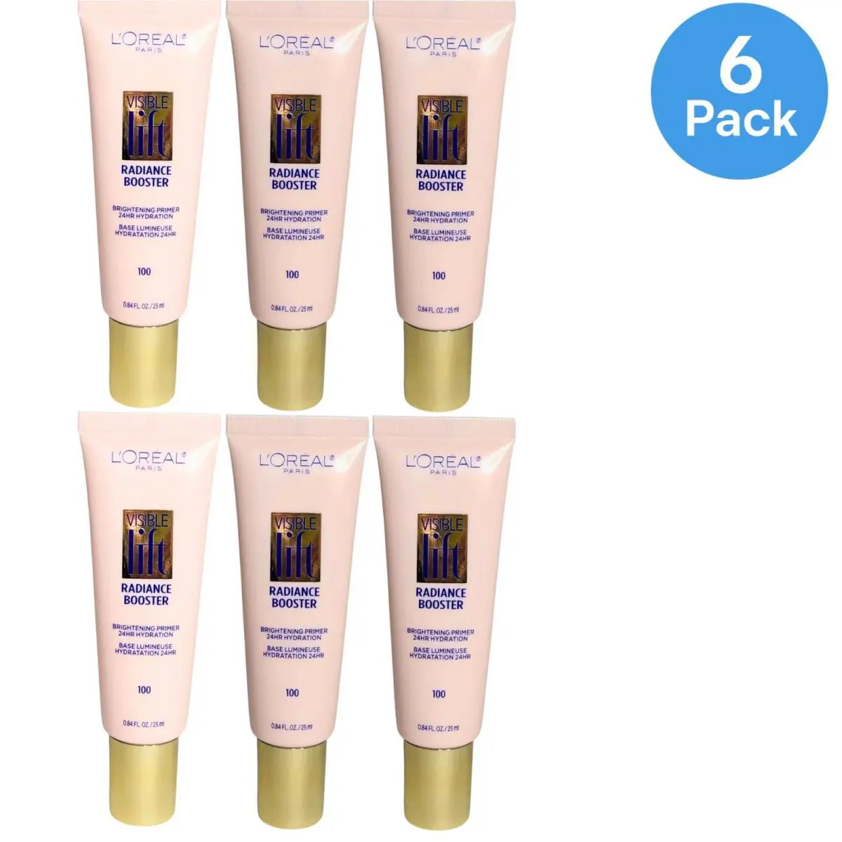 L`oréal Visible Lift Radiance Booster Primer 0.84oz - 6 Pack