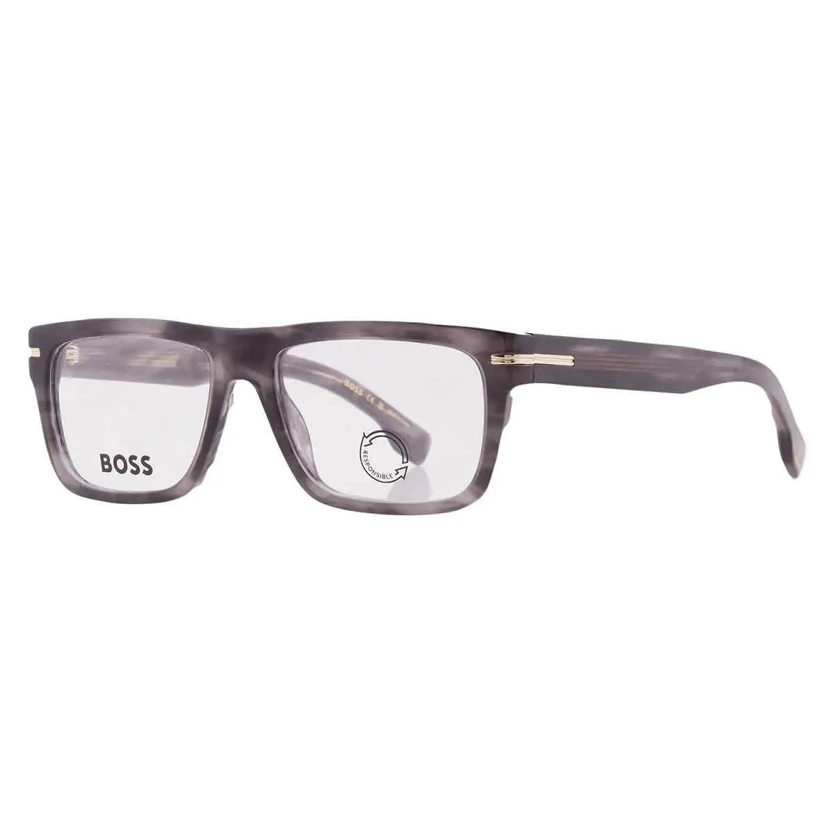 Hugo Boss Men`s 53mm Grey Horn Opticals BOSS1503-2W8-53