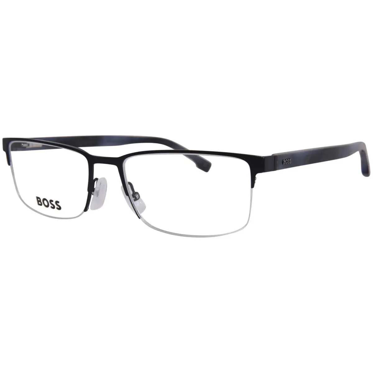 Hugo Boss 1302/U Fll Eyeglasses Men`s Matte Blue Full Rim Rectangle Shape 57mm