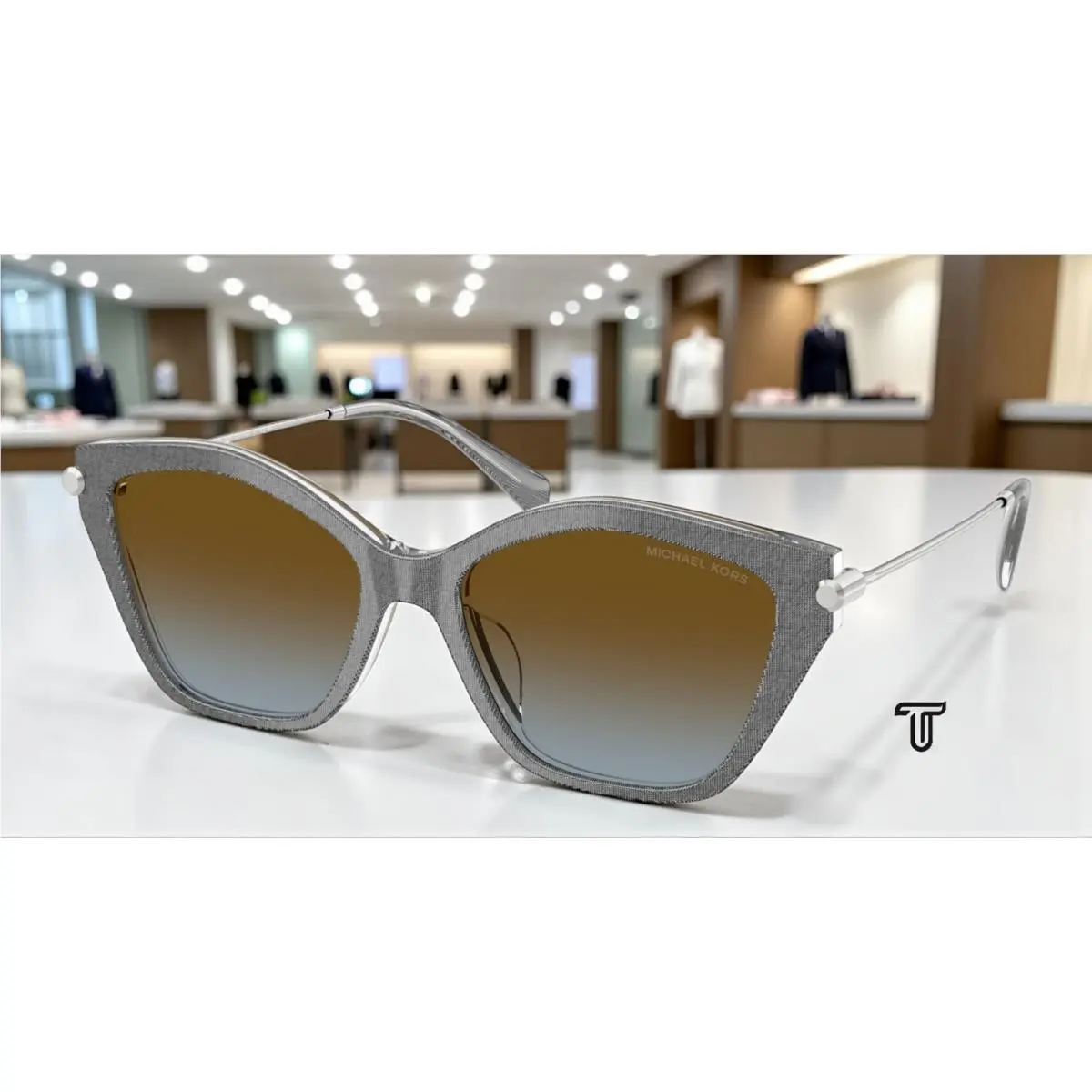 Michael Kors MK2246U 400913 Catskills Denim Brown Blue Grd 54 Women`s Sunglasses