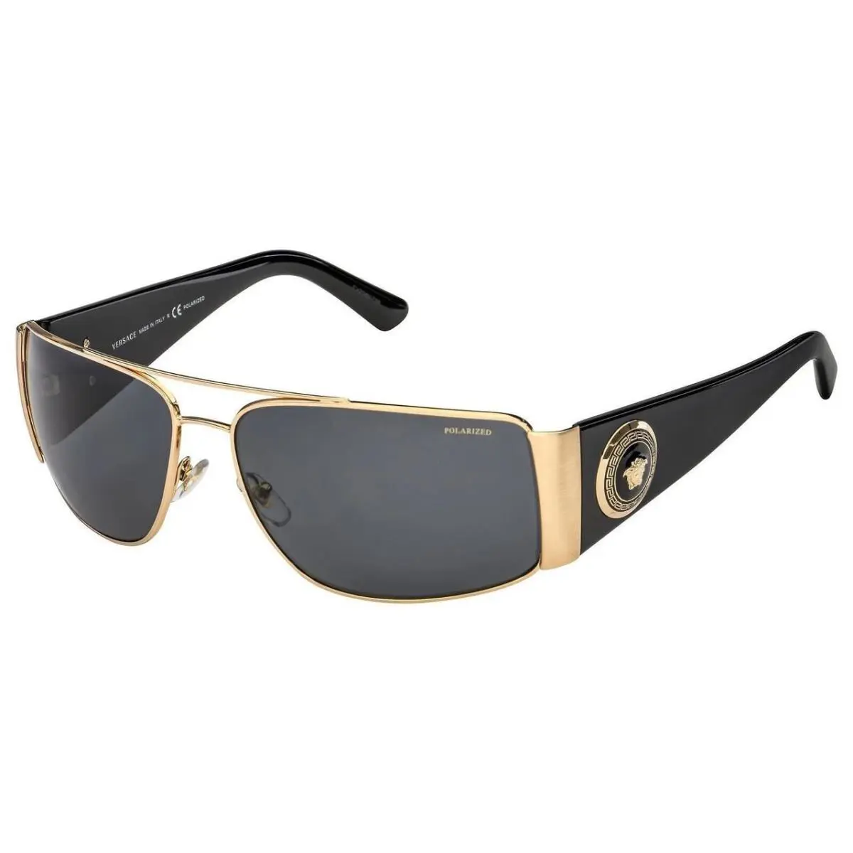Versace Men`s Sunglasses Gold Dark Grey Polar 63-15-135