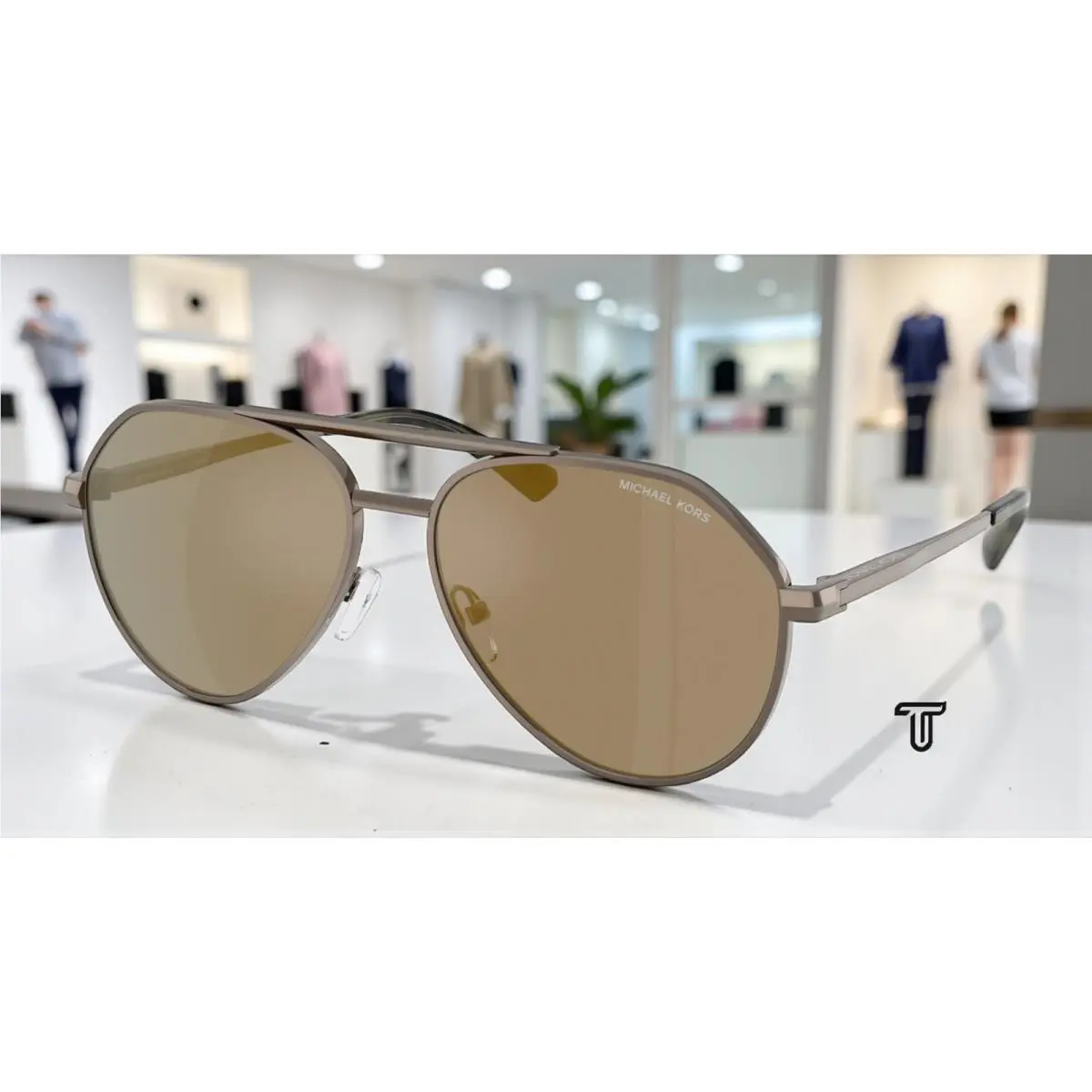 Michael Kors MK1168 10014T Brentwood Matte Husk Olive Mir 60 mm Men`s Sunglasses
