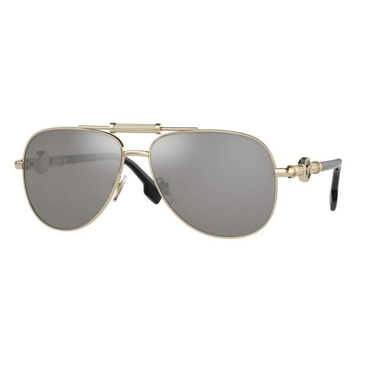 Versace Neutral Sunglasses Pale Gold Light Grey Mirror Silver 59-14-140